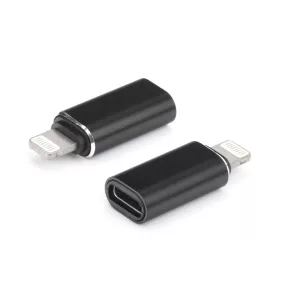   Adapter, átalakító, töltő átalakító, Type-C -> iPhone 8pin, lightning, fekete