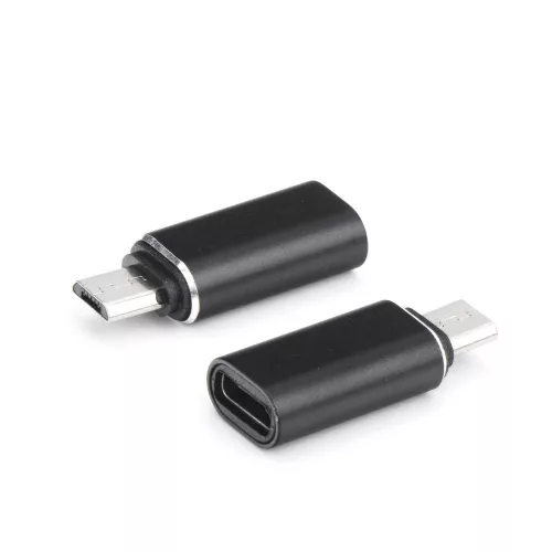 USB-C – Micro USB adapter töltéshez és adatátvitelhez, fekete