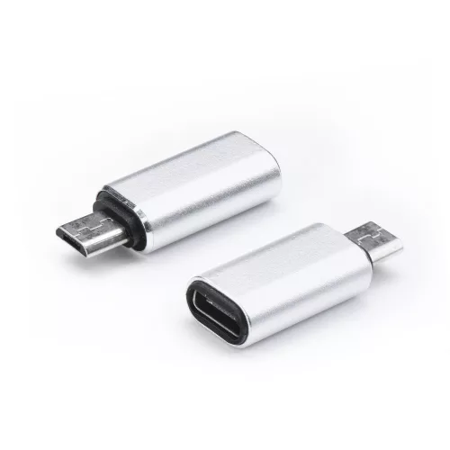 USB-C – Micro USB adapter töltéshez és adatátvitelhez, ezüst