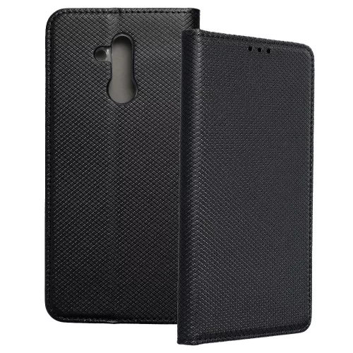 Huawei Mate 20 Lite könyvtok, fliptok, telefon tok, bankkártyatartós, mágneszáras, fekete, Smart Case book