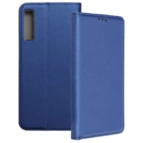   Samsung Galaxy A7 2018 könyvtok, fliptok, telefon tok, bankkártyatartós, mágneszáras, sötétkék, Smart Case book