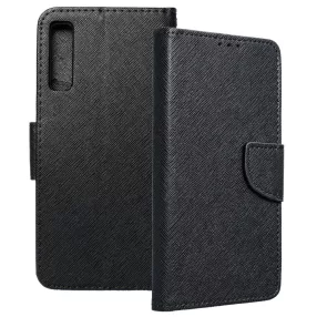   Samsung Galaxy A7 2018 könyvtok, fliptok, bankkártyatartós, mágneszáras, fekete, Fancy