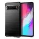 Samsung Galaxy S10 szilikon tok, hátlaptok, telefon tok, karbon mintás, fekete, Carbon Case