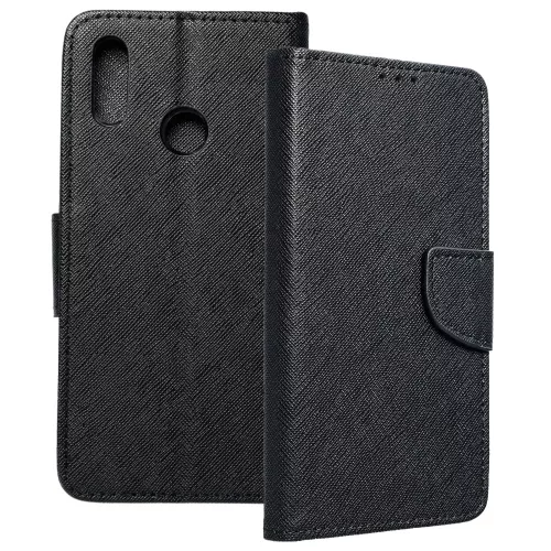 Huawei P Smart 2019 / Honor 10 Lite könyvtok, fliptok, telefon tok, bankkártyatartós, mágneszáras, fekete, Fancy