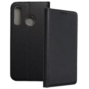   Huawei P30 Lite könyvtok, fliptok, telefon tok, bankkártyatartós, mágneszáras, fekete, Smart Case book