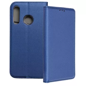   Huawei P30 Lite könyvtok, fliptok, telefon tok, szilikon keretes, mágneszáras, sötétkék