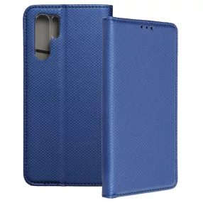   Huawei P30 Pro könyvtok, fliptok, telefon tok, szilikon keretes, mágneszáras, sötétkék