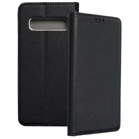   Samsung Galaxy S10 Plus könyvtok, fliptok, telefon tok, bankkártyatartós, mágneszáras, fekete, Smart Case book