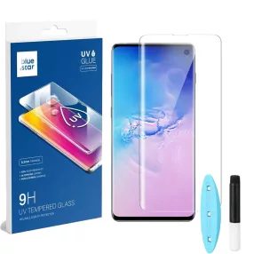   Samsung Galaxy S10 üvegfólia, tempered glass, előlapi, UV, edzett, hajlított, Bluestar