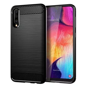   Samsung Galaxy A50 / A30s szilikon tok, hátlaptok, telefon tok, karbon mintás, fekete, Carbon Case