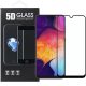 Samsung Galaxy A50 / A30s üvegfólia, tempered glass, előlapi, 5D, edzett, hajlított, fekete kerettel