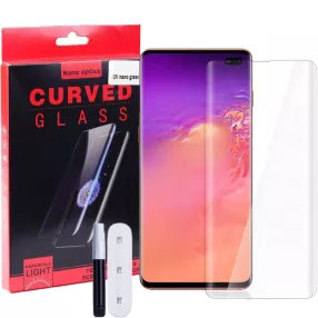   Samsung Galaxy S10 Plus üvegfólia, tempered glass, előlapi, UV, edzett, hajlított