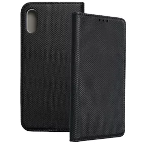   Huawei Y6 2019 könyvtok, fliptok, telefon tok, bankkártyatartós, mágneszáras, fekete, Smart Case book