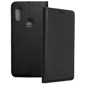   Xiaomi Redmi 7 könyvtok, fliptok, telefon tok, bankkártyatartós, mágneszáras, fekete, Smart Case book