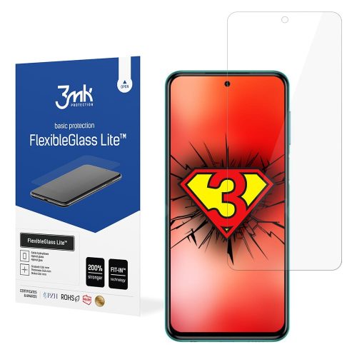 Xiaomi Redmi 12 4G / 5G / Redmi 13 4G / 5G üvegfólia, tempered glass, előlapi, flexibilis, hibrid, 3MK Flexible Glass Lite