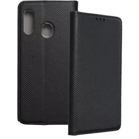   Samsung Galaxy A40 könyvtok, fliptok, telefon tok, bankkártyatartós, mágneszáras, fekete, Smart Case book