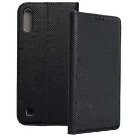   Samsung Galaxy A10 könyvtok, fliptok, telefon tok, bankkártyatartós, mágneszáras, fekete, Smart Case book