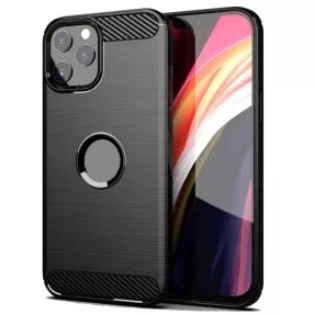   iPhone 11 Pro Max szilikon tok, hátlaptok, telefon tok, karbon mintás, fekete, Carbon case