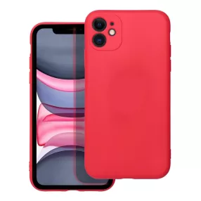   iPhone 11 szilikon tok, hátlaptok, telefon tok, matt, piros, Soft