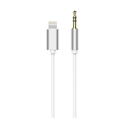 Audio kábel, átalakító, Jack 3,5mm audio - iPhone 8pin, lightning, fehér