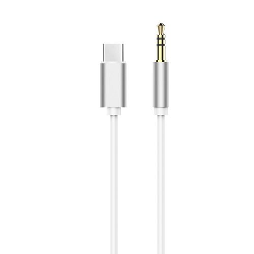 Audio kábel, aux kábel, Type-C - jack 3,5mm, fehér