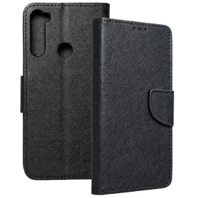   Xiaomi Redmi Note 8T könyvtok, fliptok, telefon tok, bankkártyatartós, mágneszáras, fekete, Fancy