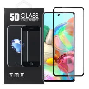   Samsung Galaxy A71 üvegfólia, tempered glass, előlapi, 5D, edzett, hajlított, fekete kerettel