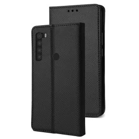   Xiaomi Redmi Note 8T könyvtok, fliptok, telefon tok, mágneszáras, fekete, Smart Case book