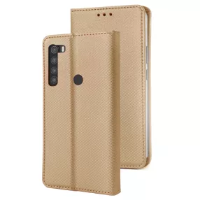   Xiaomi Redmi Note 8T könyvtok, fliptok, telefon tok, bankkártyatartós, mágneszáras, arany, Smart Case book