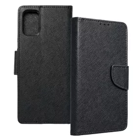   Samsung Galaxy A71 könyvtok, fliptok, bankkártyatartós, mágneszáras, fekete, Fancy