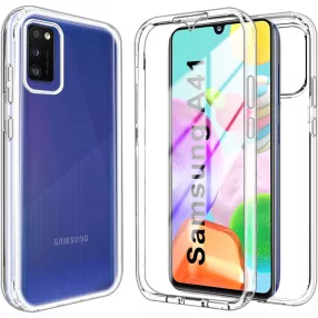  Samsung Galaxy A41 telefon tok, szilikon elő+hátlapi, 360 fokos védelem, átlátszó
