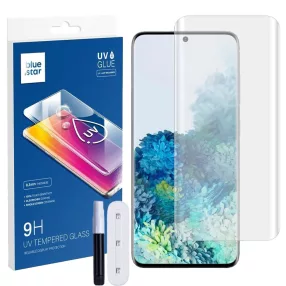   Samsung Galaxy S20 Ultra 5G üvegfólia, tempered glass, előlapi, UV, edzett, hajlított, Bluestar