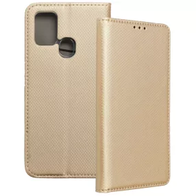   Samsung Galaxy A21S könyvtok, telefon tok, fliptok, bankkártyatartós, mágneszáras, arany, Smart Case book