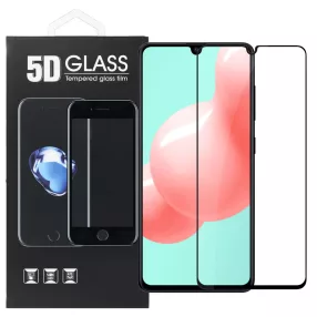   Samsung Galaxy A41 üvegfólia, tempered glass, előlapi, 5D, edzett, hajlított, fekete kerettel