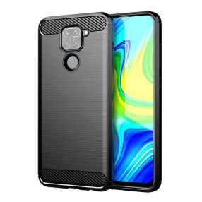   Xiaomi Redmi Note 9 szilikon tok, hátlaptok, telefon tok, karbon mintás, fekete, Carbon case