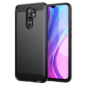   Xiaomi Redmi 9 szilikon tok, hátlaptok, telefon tok, karbon mintás, fekete, Carbon case