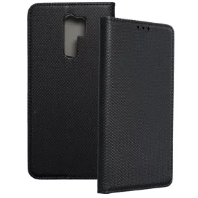   Xiaomi Redmi 9 könyvtok, fliptok, telefon tok, bankkártyatartós, mágneszáras, fekete, Smart Case book