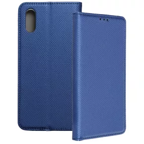   Xiaomi Redmi 9A / 9AT / 9i könyvtok, fliptok, telefon tok, mágneszáras, sötétkék, Smart Case book