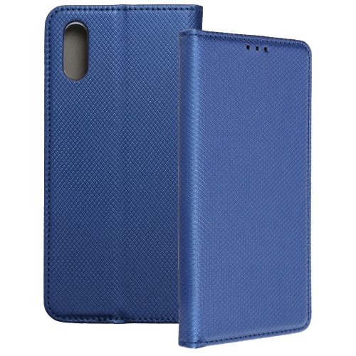 Xiaomi Redmi 9A / 9AT / 9i könyvtok, fliptok, telefon tok, mágneszáras, sötétkék, Smart Case book