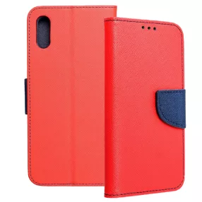   Xiaomi Redmi 9A / 9AT / 9i könyvtok, fliptok, telefon tok, bankkártyatartós, mágneszáras, piros-sötétkék, Fancy