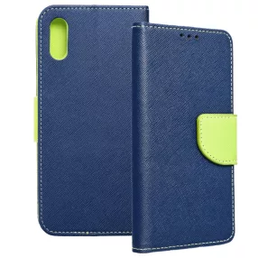   Xiaomi Redmi 9A / 9AT / 9i könyvtok, fliptok, telefon tok, bankkártyatartós, mágneszáras, sötétkék-zöld, Fancy