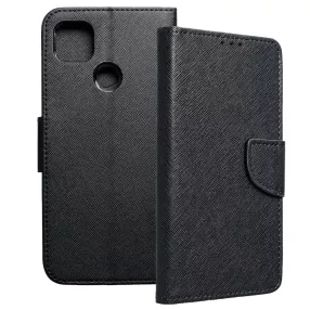   Xiaomi Redmi 9C könyvtok, fliptok, telefon tok, bankkártyatartós, mágneszáras, fekete, Fancy