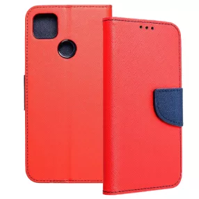   Xiaomi Redmi 9C könyvtok, fliptok, telefon tok, bankkártyatartós, mágneszáras, piros-sötétkék, Fancy