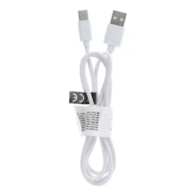   USB-C (Type-C) adatkábel, töltőkábel, USB-USB-C, hosszított csatlakozóval, 8mm, ütésálló telefonokhoz, fehér, 1m, C363