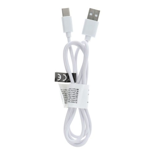 USB-C (Type-C) adatkábel, töltőkábel, USB-USB-C, hosszított csatlakozóval, 8mm, ütésálló telefonokhoz, fehér, 1m, C363