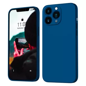   iPhone 12 Pro szilikon tok, hátlaptok, telefon tok, matt, sötétkék, Soft