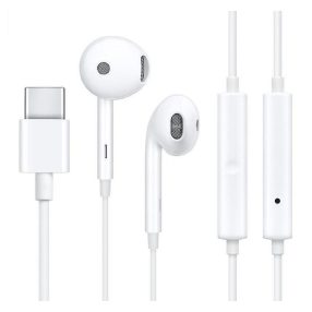   Oppo MH147 USB-C vezetékes fülhallgató – Type-C headset mikrofonnal, fehér