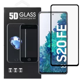   Samsung Galaxy S20 FE / S20 FE 5G üvegfólia, tempered glass, előlapi, edzett, hajlított, 5D, fekete kerettel