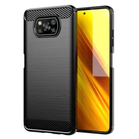   Xiaomi Poco X3 / X3 NFC / X3 Pro szilikon tok, hátlaptok, telefon tok, karbon mintás, fekete, Carbon case