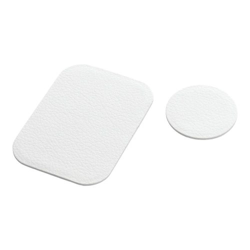 Fémlap, mágneses tartóhoz, bőr borítással, fehér 